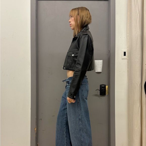 Deadwood Bella Cropped Moto Leather Jacket - Picture 7 of 8